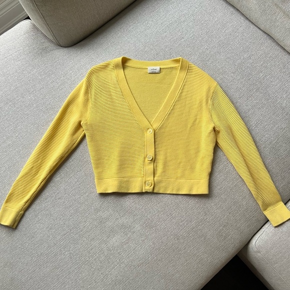 Wilfred Cropped Linen Blend Cardigan - Picture 1 of 8